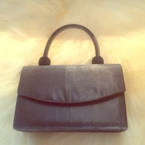 Shiny silver small dressy handbag
